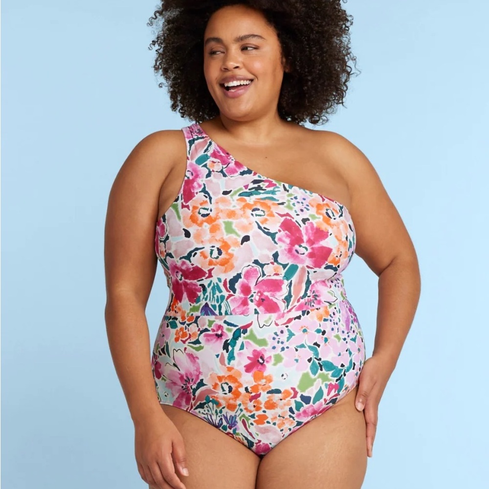 Summersalt Vibrant Floral One-Shoulder Swimsuit
